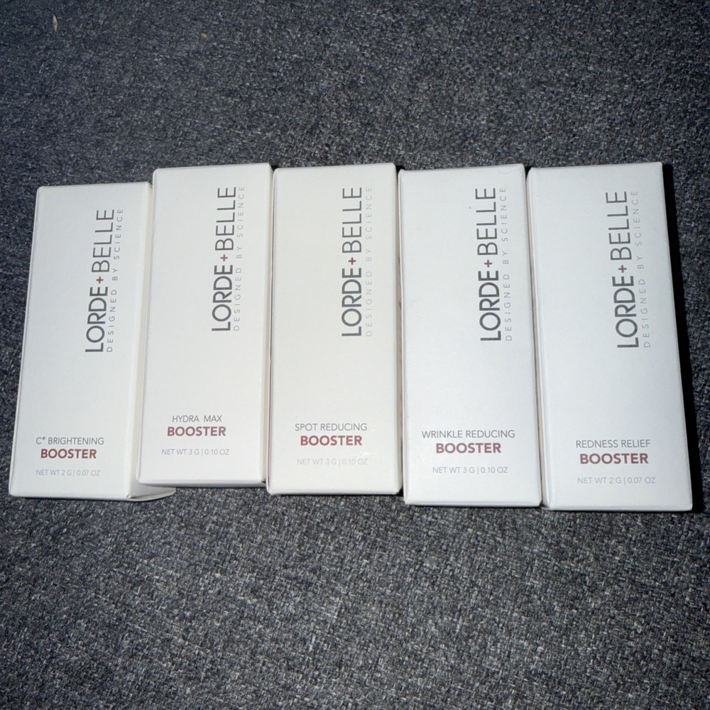 Lorde & Belle 5pk Boosters HydraMaxSpotWrinkleRednessReliefC+ Brightening NEW 3g